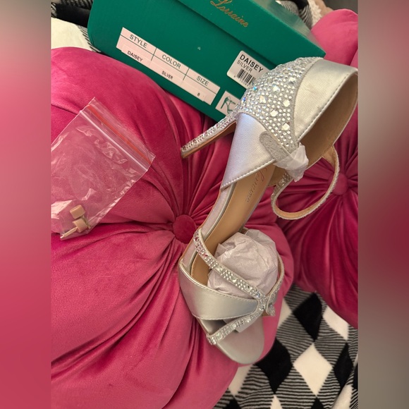 Lauren Lorraine Silver Crystal Heels - Picture 1 of 8